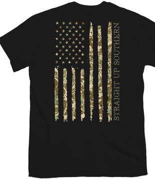 Youth Camo Flag S/S Tee Black