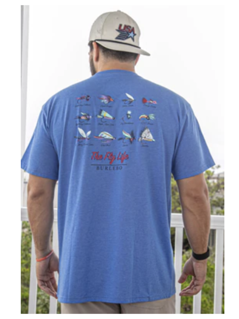 Burlebo The Fly Life S/S Tee Heather Flo Blue