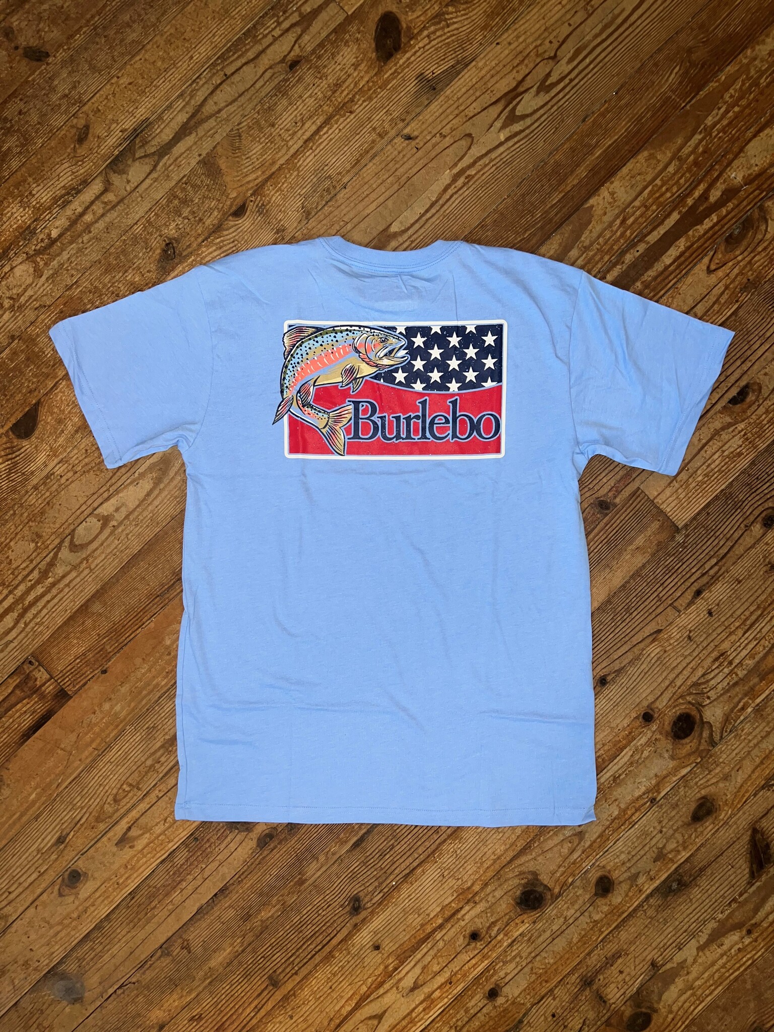 Burlebo Fish USA S/S Tee Periwinkle - Papa's General Store