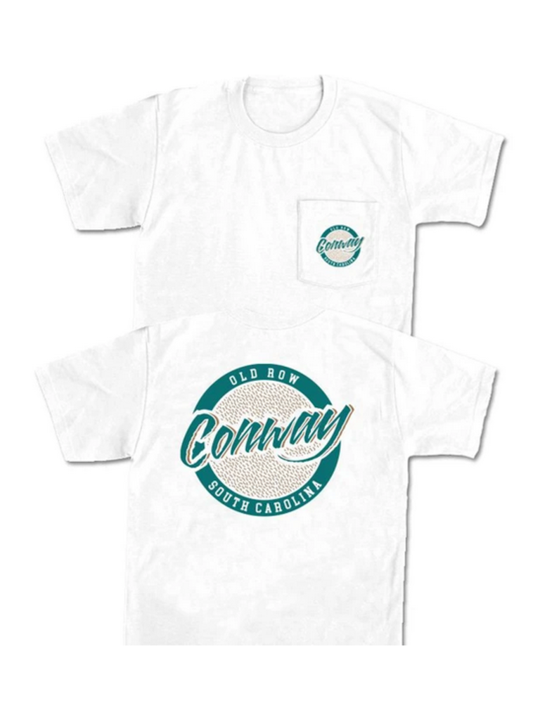 Old Row Conway SC Circle Logo Pocket Tee White