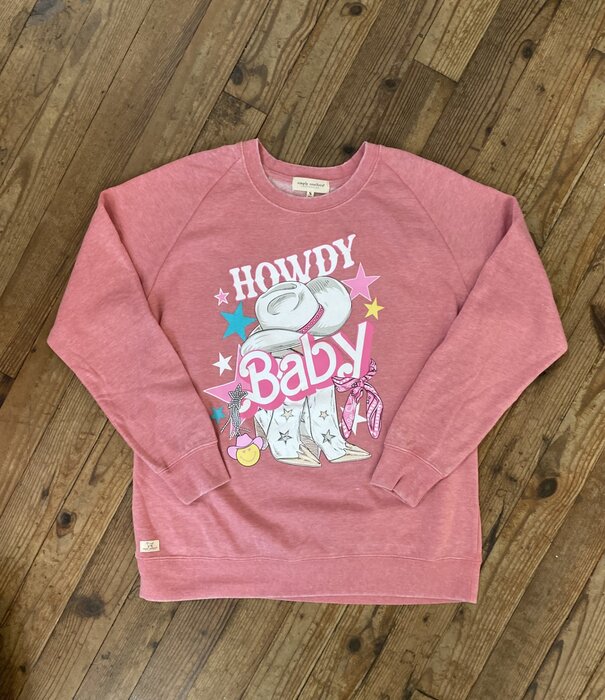 Simply Southern Simply Southern Howdy Sweatshirt Pink