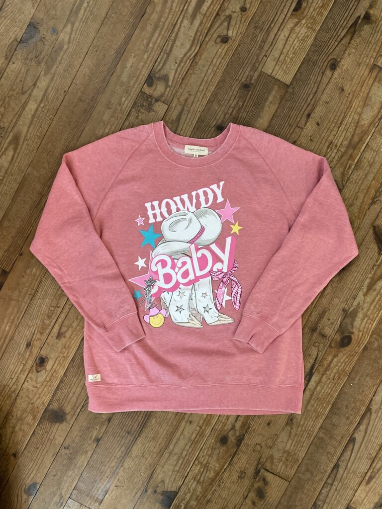 Simply Southern Simply Southern Howdy Sweatshirt Pink