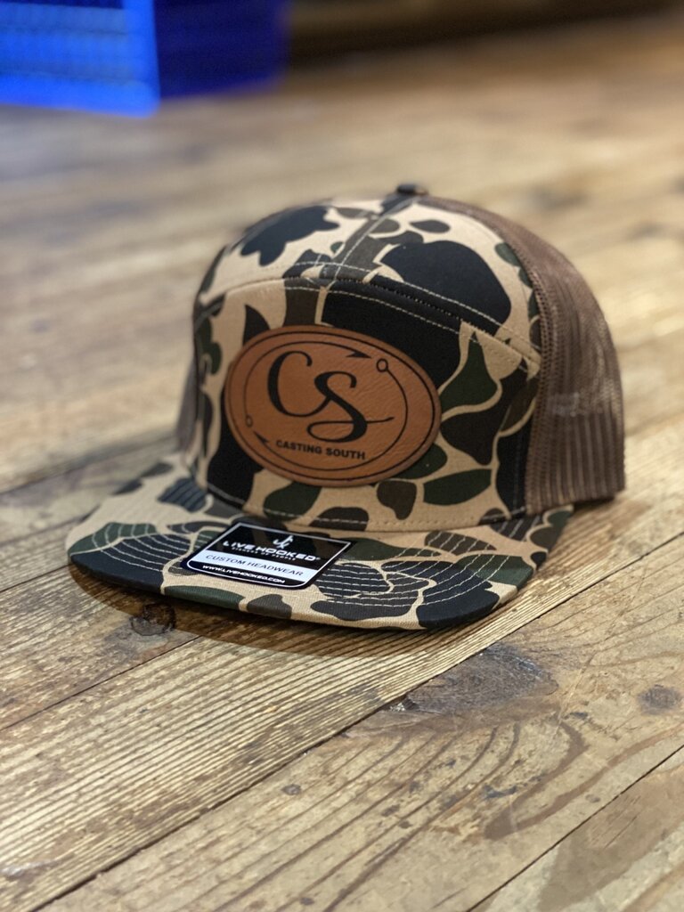 Casting South Casting South 7 Panel Beige Old School Camo Hat