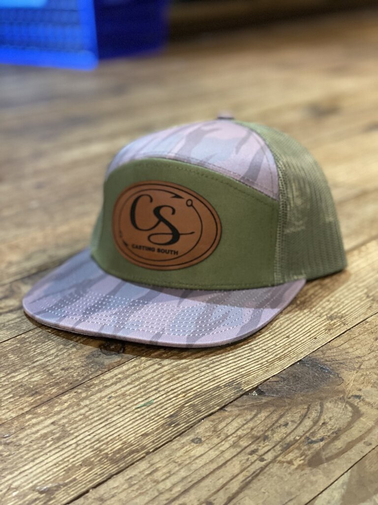 Casting South Casting South 7 Panel Bottomland Green Camo Hat