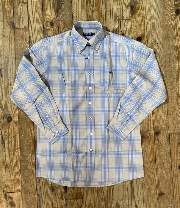 Southern Marsh Tupelo WP Dress Shirt Burnt Taupe/French Blue