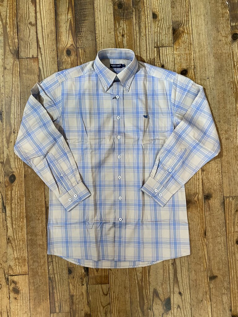 Southern Marsh Tupelo WP Dress Shirt Burnt Taupe/French Blue