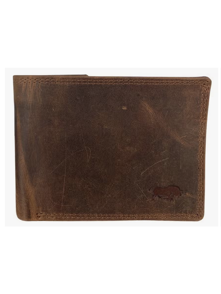 Buffalo Leather Bifold Wallet with Coin Pocket