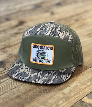 Good Ole Boy 7 Panel Red Man Patch Bottomland Hat