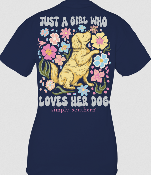 Simply Southern Simply Southern Youth Love Dog Tee Navy