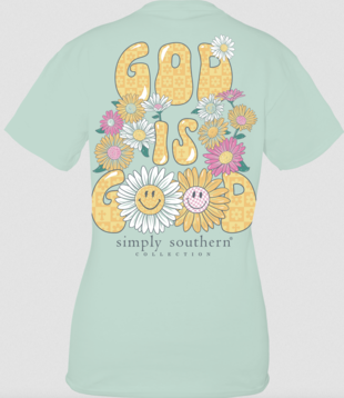 Simply Southern God is Good Tee Chinchilla