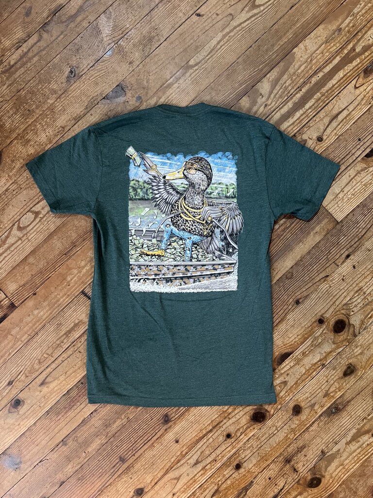 Combat Waterfowl Paper Route Heather Forrest Green Tee