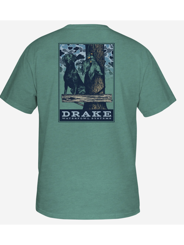 Drake Drake Youth Old School Dog Stand Tee Sea Blue Dk Heather