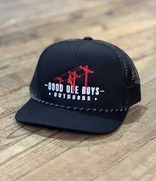 Good Ole Boys Lineman Black Rope Hat