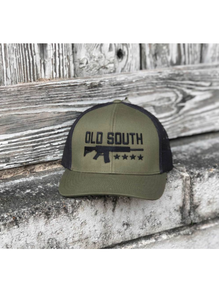 Old South Old South AR 15 Trucker Hat Moss Green and Light Charcoal Mesh