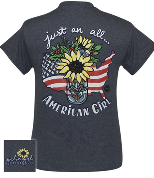 Sunflower American Girl Tee Heather Navy