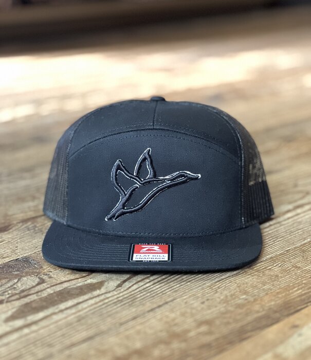 Combat Waterfowl 7 Panel Black Ghost Hat