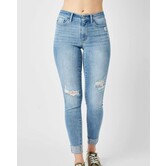JB Mid-Rise Destroy & Cuff Skinny Jeans