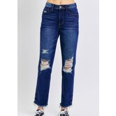JB High-Waist Rigid Magic Heavy Destroy Straight Jeans