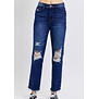 JB High-Waist Rigid Magic Heavy Destroy Straight Jeans