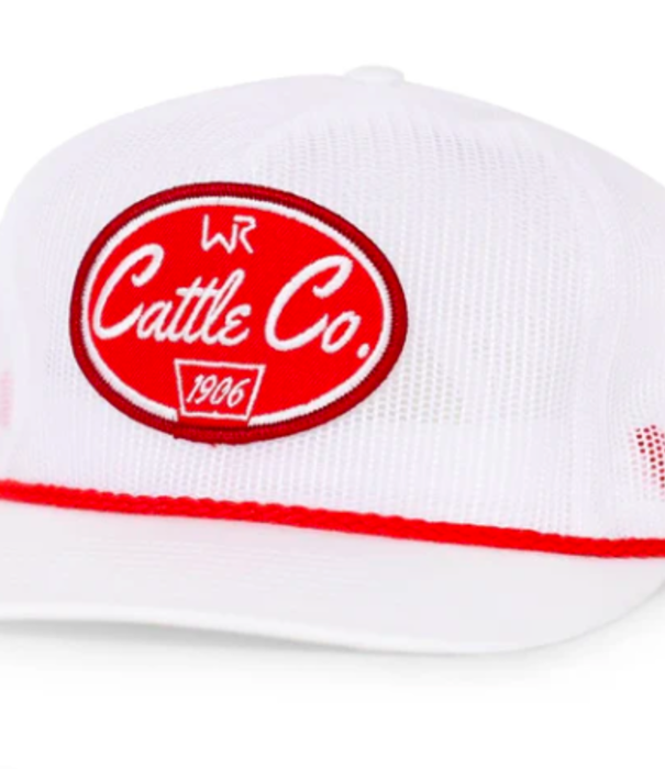 Whiskey Bent Hats WB Cattle Co Mesh White Hat