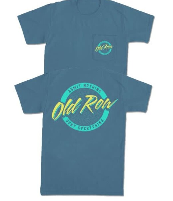 Old Row Circle Logo Pocket Tee Blue Jean