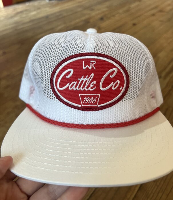 Whiskey Bent Hats WB Cattle Co Mesh White Hat