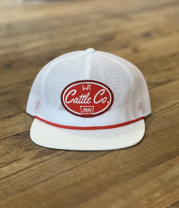Whiskey Bent Hats WB Cattle Co Mesh White Hat