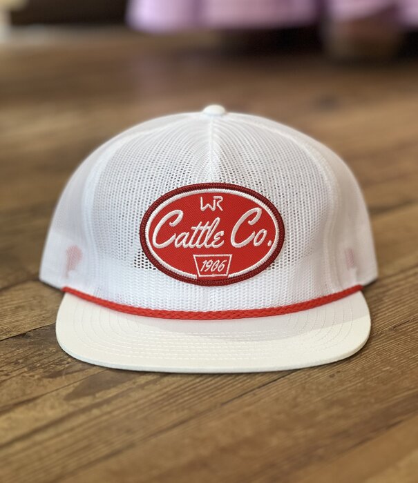 Whiskey Bent Hats WB Cattle Co Mesh White Hat