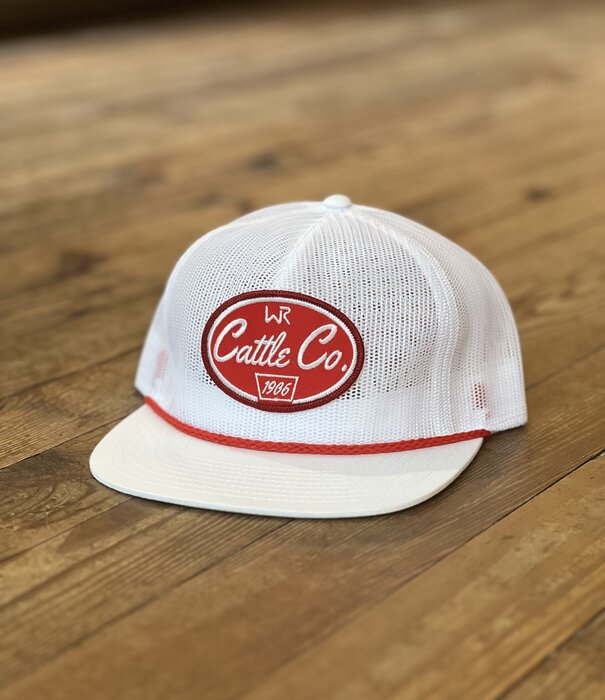 Whiskey Bent Hats WB Cattle Co Mesh White Hat