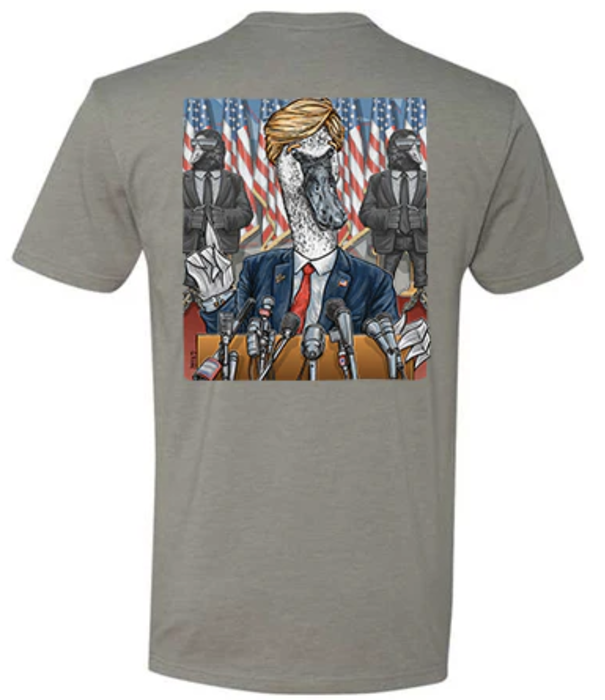 Combat Waterfowl Trumpeter Rally Tee Stone Grey