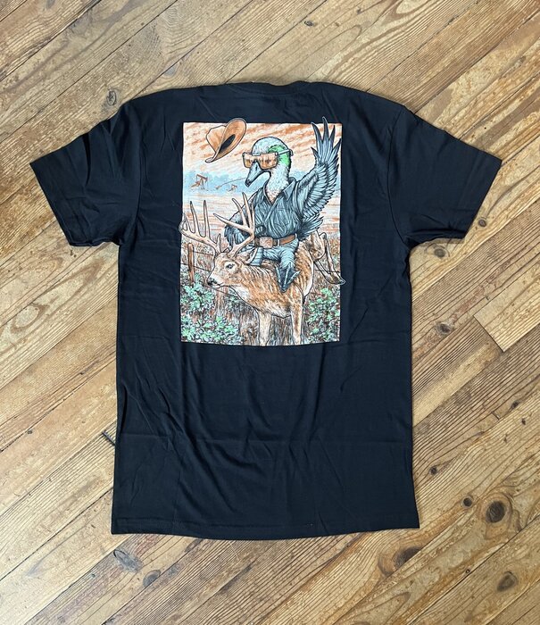 Combat Waterfowl Buckin Cotton Black Tee