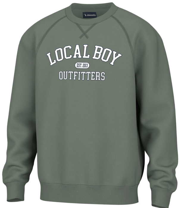 Local Boy Outfitters Local Boy Collegiate Cotton Crewneck Dusty Green