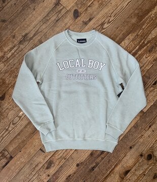 Local Boy Collegiate Cotton Crewneck Dusty Green