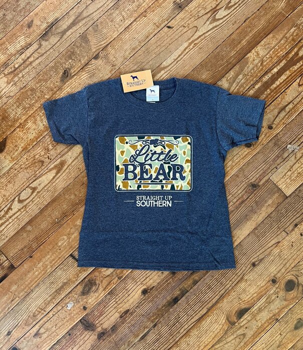 Straight Up Southern Straight Up Southern Youth Little Bear Tee Heather Navy