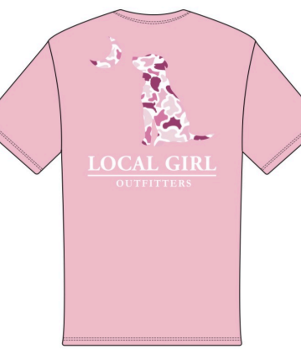 Local Girl Outfitters Local Girl Pink Localflage Dog & Moon Pink Tee