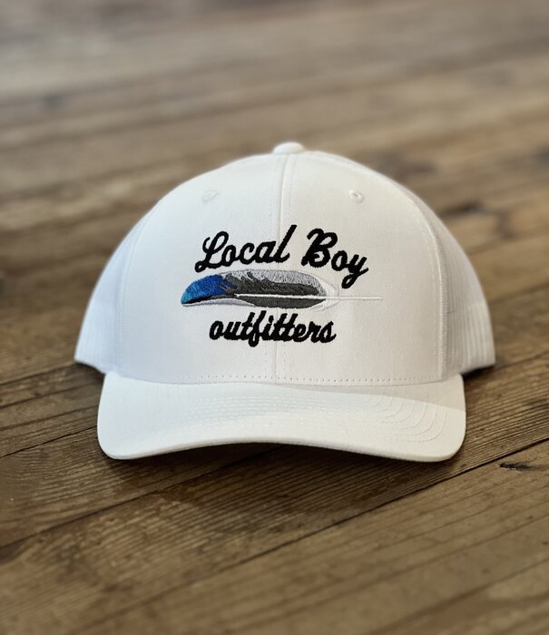 Local Boy Outfitters Local Boy Wood Duck Feather Trucker Hat White