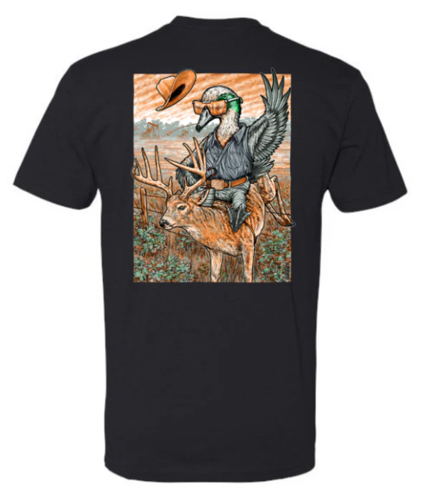 Combat Waterfowl Youth Buckin' Cotton Black Tee