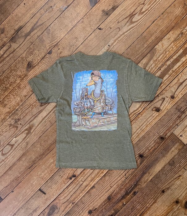 Combat Waterfowl Youth Deep Woods Dolph Military Green Tee