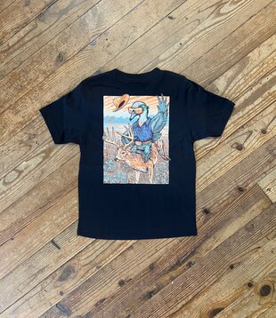 Youth Buckin' Cotton Black Tee