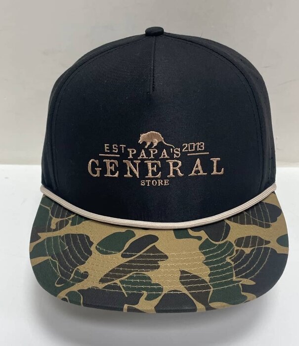 Papa's General Store PGS Black Old School Camo Bill Rope Hat