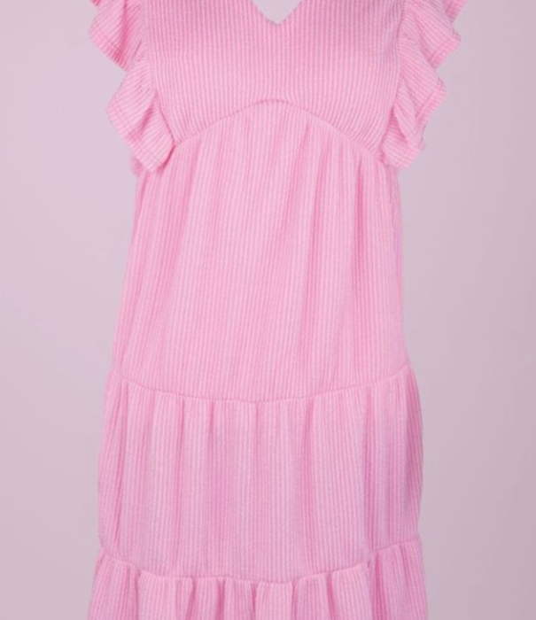Simply Southern Simply Southern Knit Ruffled Dress Blush