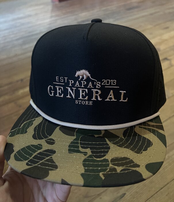 Papa's General Store PGS Black Old School Camo Bill Rope Hat