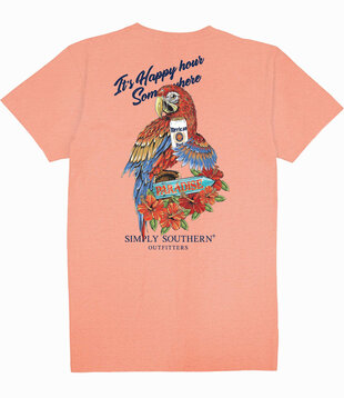 SImply Southern Happy S/S Tee Peach