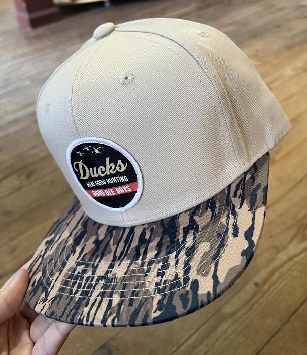 Good Ole Boys GOB Ducks Real Good Hunt Woven Patch Hat Beige/Bottomland