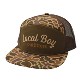 Local Boy Simple Script 7 Panel Hat Old School Camo