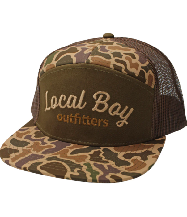 Local Boy Outfitters Local Boy Simple Script 7 Panel Hat Old School Camo