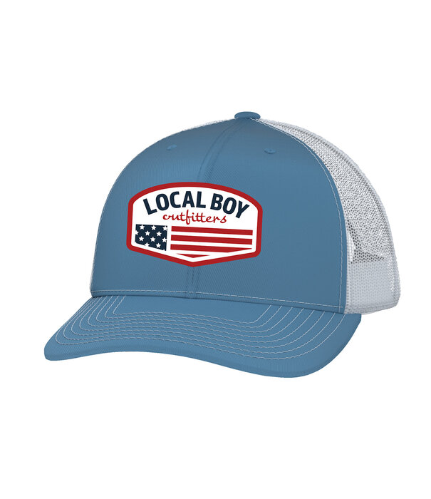 Local Boy Outfitters Local Boy Youth Flag Badge Trucker Hat Columbia Blue/White