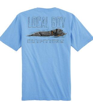 Local Boy Fetch Black Lab S/S Tee Washed Denim
