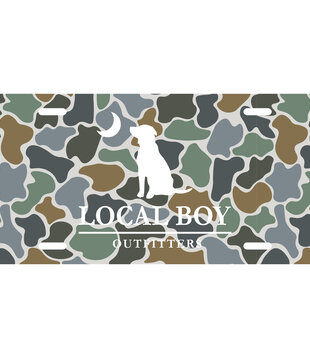 Local Boy License Plate Forest Camo Bluff