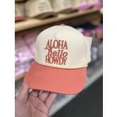Women's Aloha Embroidered Peach Rope Hat